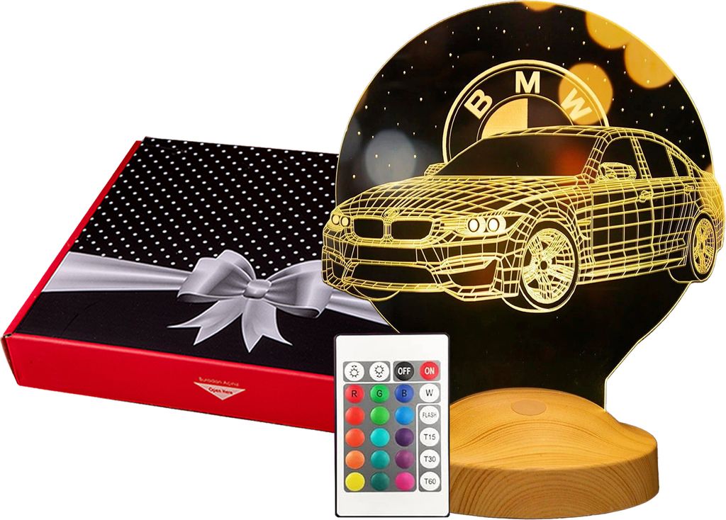 Geschenkelampe LED Nachttischlampe 3D Nachtlicht mit Gravur Produktbild 