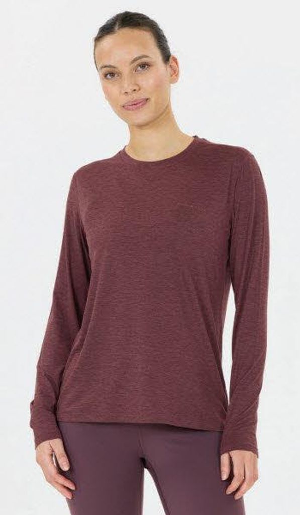Endurance Alvaly W Melange L/S Damen Langarm Shirt Braun 42