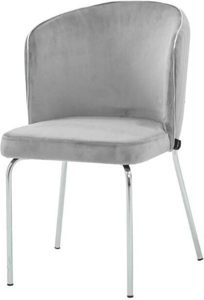 Luxus Esszimmerstuhl Stuhl Sessel Sitzer 1 Sitz Clubsessel Stoff Esszimmer Grau