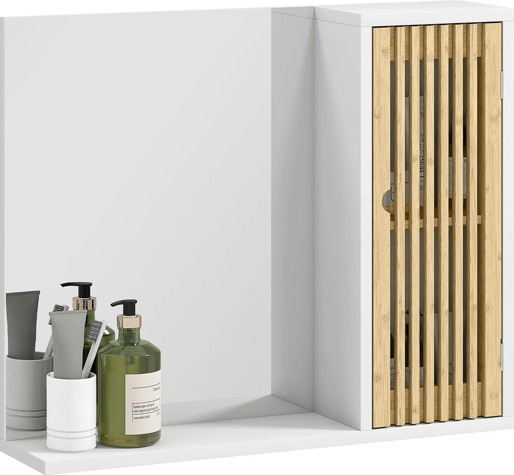 Miroir mural rectangulaire 60 x 50 cm cadre aluminium blanc mat