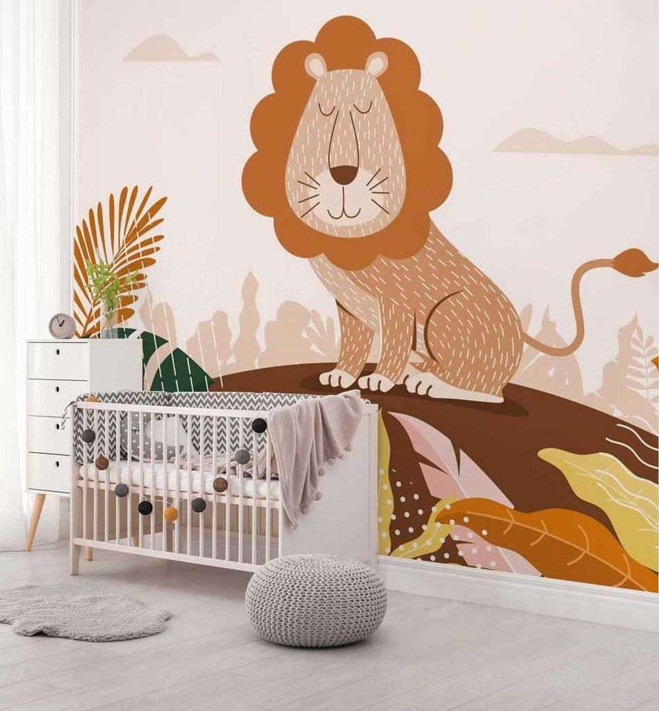 Fototapete Cartoon Löwe, Material:Premium Vlies 150g/qm, Größe Tapete:520 x 300cm