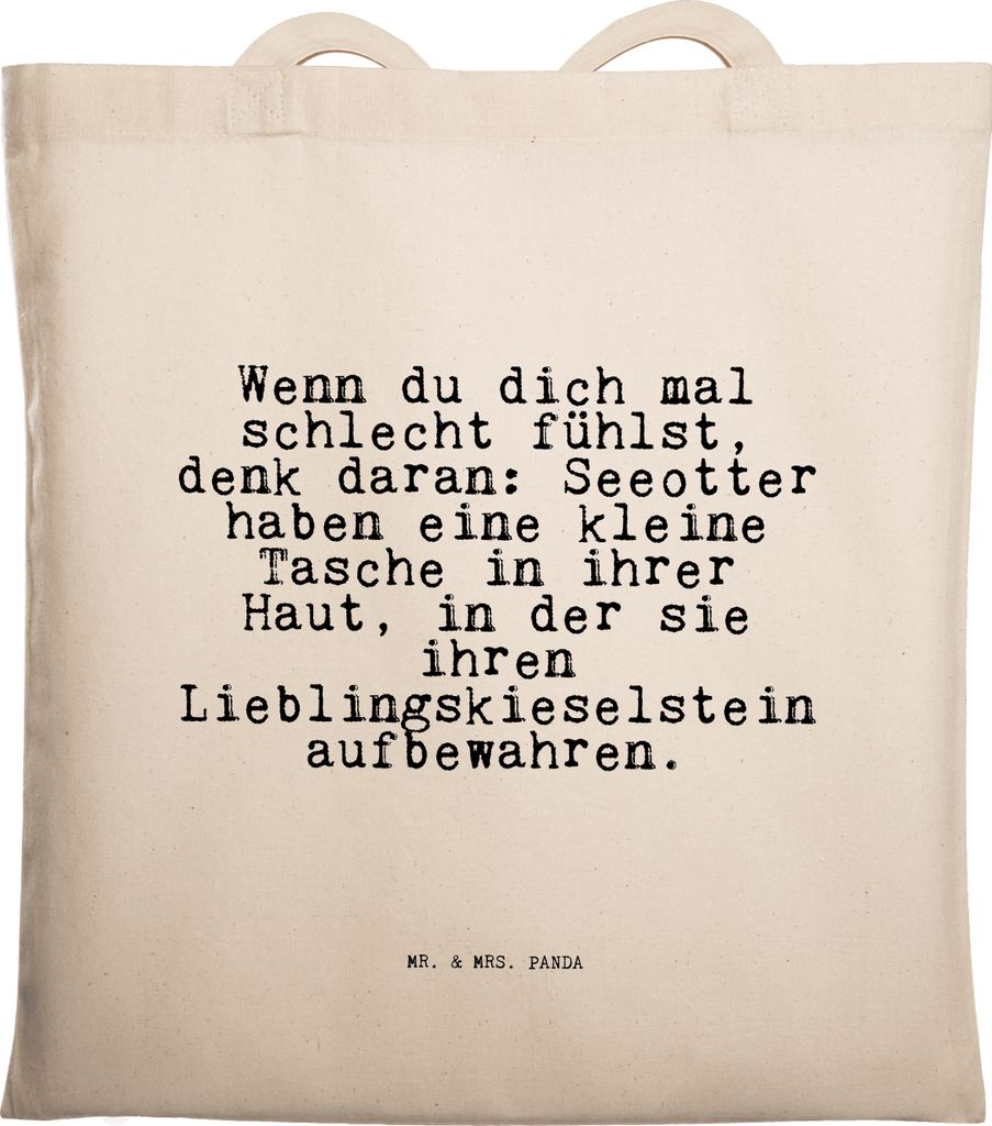 Mr. & Mrs. Panda Beutel Wenn du dich mal... - Transparent - Geschenk, Laptoptasche, umhängetasche baumwolle, Spruch Sprüche Weisheiten Zitate Lus...