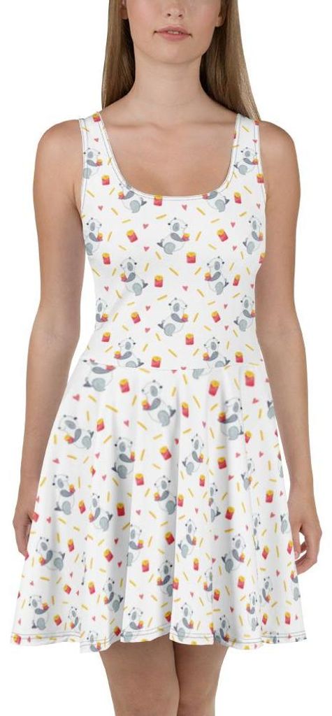 Mr. & Mrs. Panda Kleid Panda Pommes M - Grau - Geschenk, Damenkleid, Minikleid, Muster, Strandkleid, Sommerkleid, Luftiges