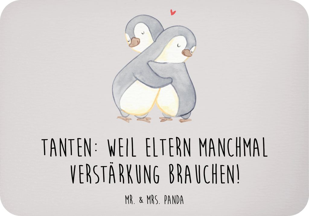 Mr. & Mrs. Panda magnet Liebe Tanten - Grau Pastell - Geschenk, Familie, Verwandtschaft, Spaß, Dekomagnet, Freude, zettelhalter, Unterstützung, K...