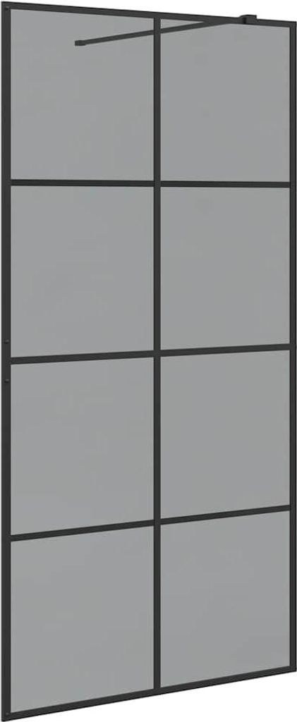vidaXL Paroi de douche Walk-in Noir 100 x 195 cm Verre Image du produit 