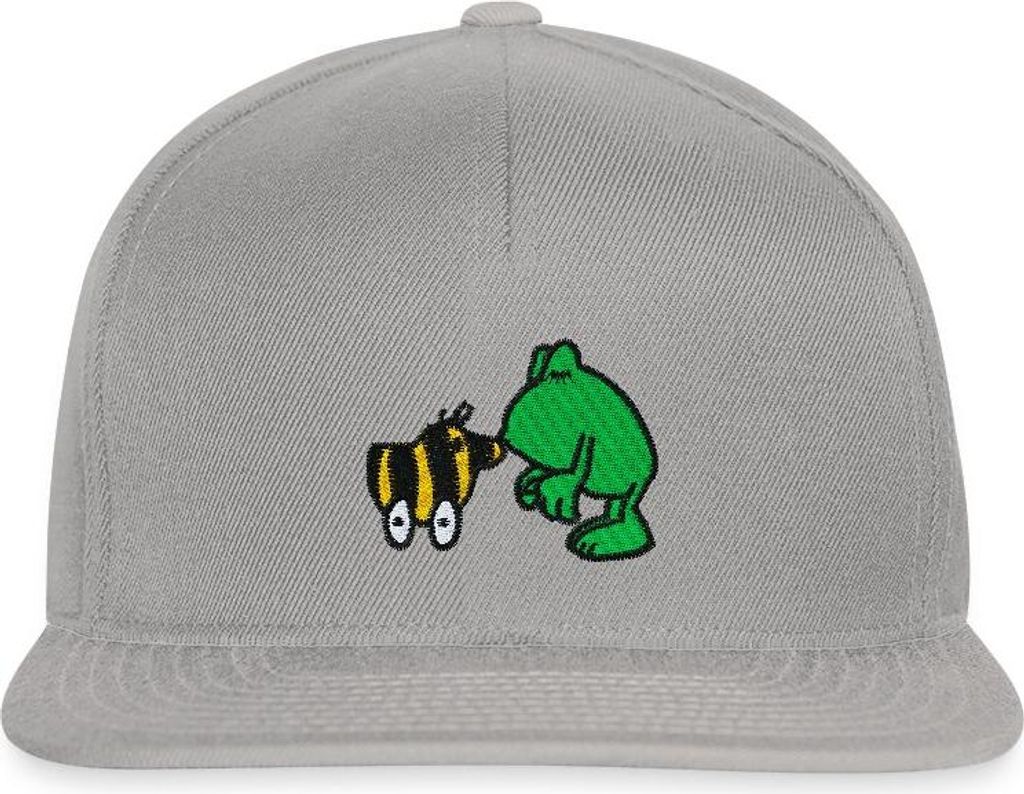 Spreadshirt Janosch Frosch & Tigerente Kuss Stick Snapback Cap, One size, Graphit/Graphit