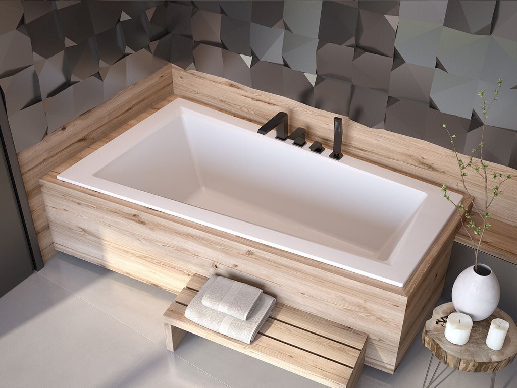 BADLAND Eckbadewanne Rechteck Badewanne Intima SLIM LINKS 160x90 Rand 15mm mit Ablaufgarnitur, Füßen und Styroporverkleidung GRATIS