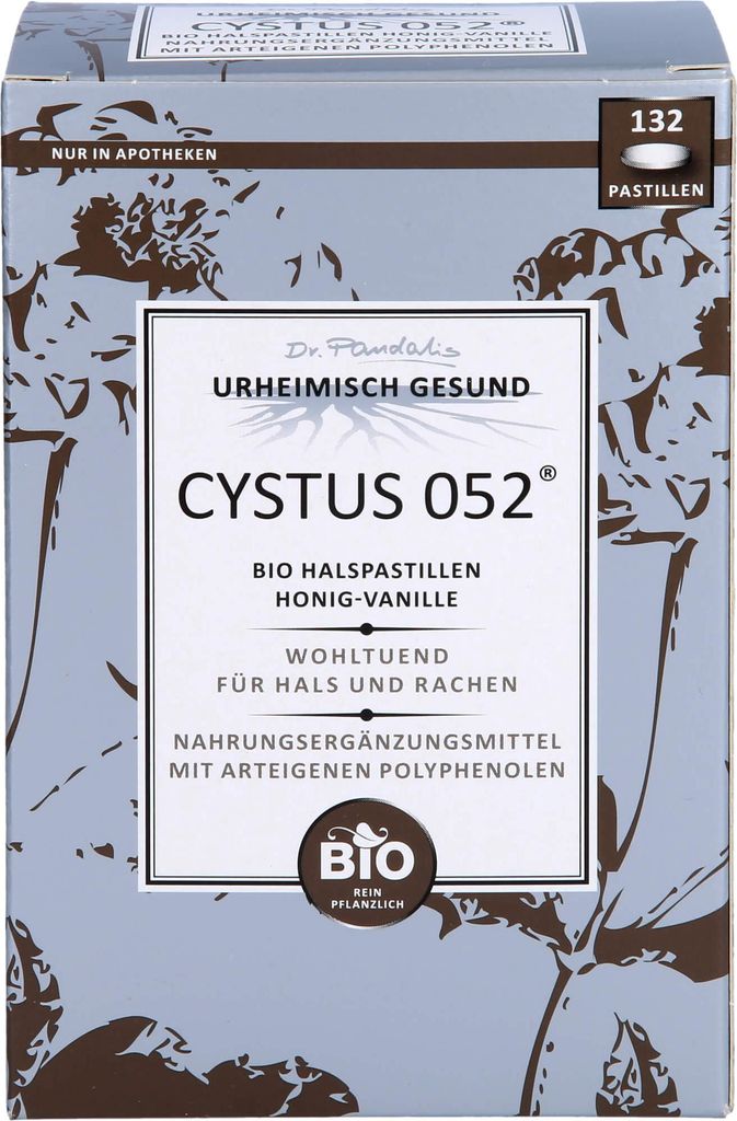 Dr. Pandalis CYSTUS 052 Halspastillen Honig-Vanille, 132 St. Pastillen