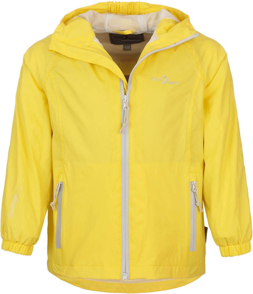 Blue Wave Kinder Funktionsjacke Finn - Winddichte und atmungsaktive Outdoor-Jacke in Neongelb Größe 164