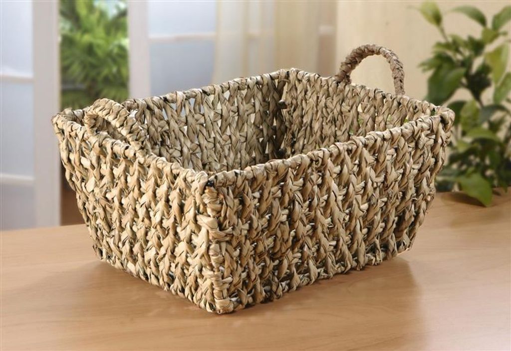 Füllkorb aus Schilfgras 35x28x15 cm, mit Griffen, Obstkorb, Brotkorb, Aufbewahrungskorb