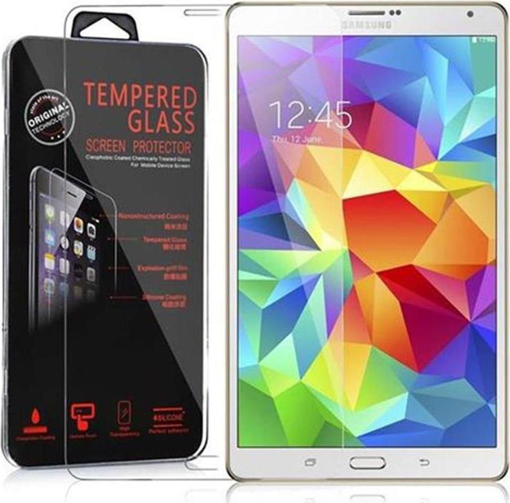 Cadorabo Panzer Folie für Samsung Galaxy Tab S (8,4 Zoll) in Transparent Schutzfolie Tablet Gehärtetes Tempered