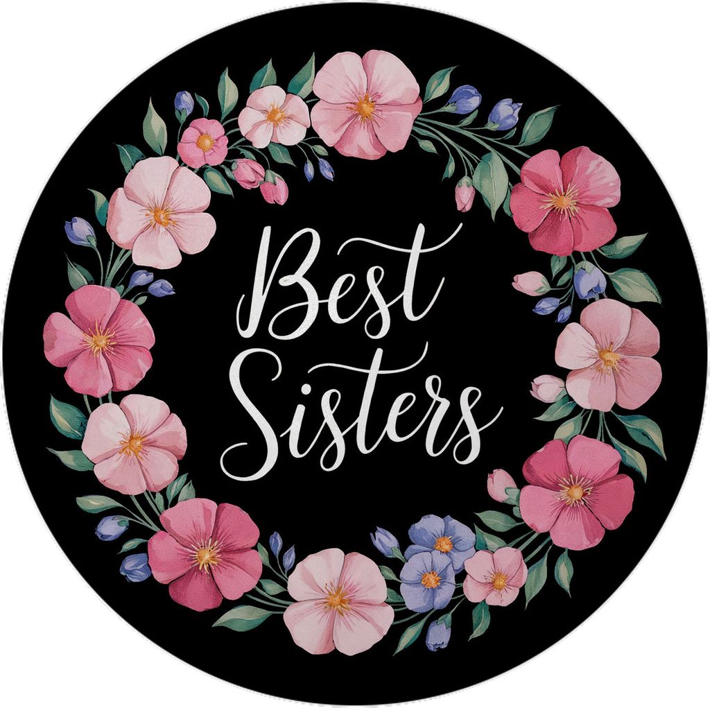 Best Sisters blumiger Blumenkranz Magnet mit Flaschenöffner