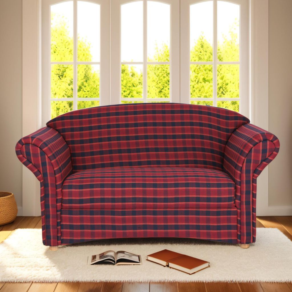 2-Sitzer Sofa Loretta, ca. 153 x 83 x 85 cm - Rot Kariert