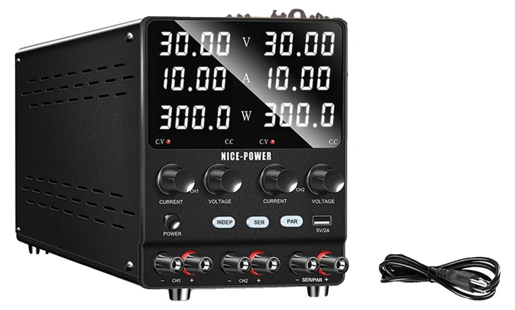 Stabilisateur de tension double sortie 30V 10A pour atelier électronique