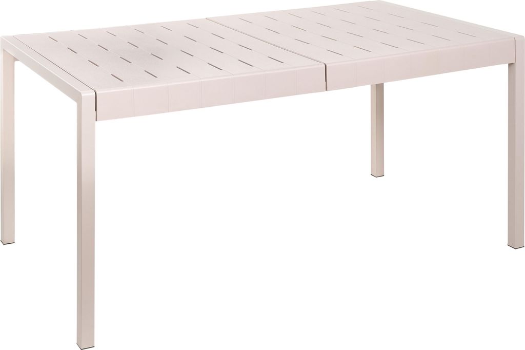 BELIANI Gartentisch beige Kunststoffgestell 154 x 84 cm 4-6 Sitzer wetterfest für Garten Terrasse Außenbereich Outdoor