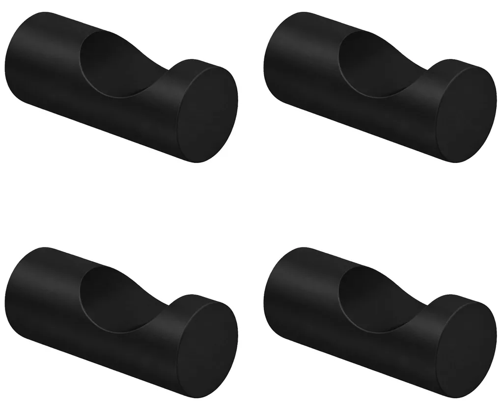 Crochets muraux noirs anti-rouille lot de 4 pour fixer vos serviettes