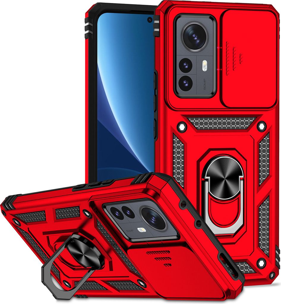 Xiaomi 12 Pro Hülle mit Schiebe Kamera Schutz und Produktbild 