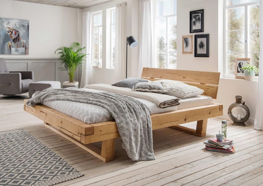 Monaco Balkenbett 200x200 Fichte Natur