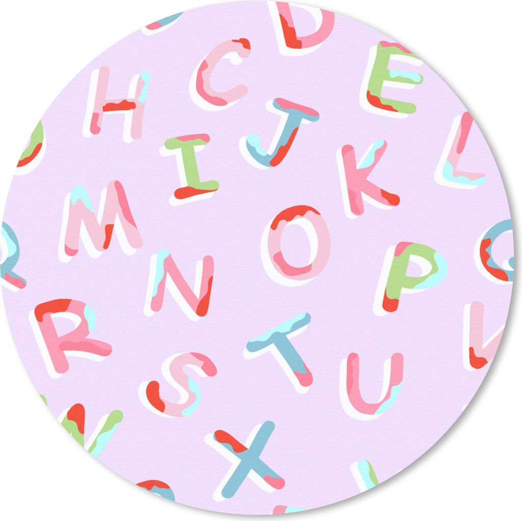 MuchoWow Mauspad Mousepad Alphabet - Buchstaben - Muster 30x30 cm - Mousepads - Maus Mat - Pad - Mausunterlage - Tischunterlage - Schreibtischmatten