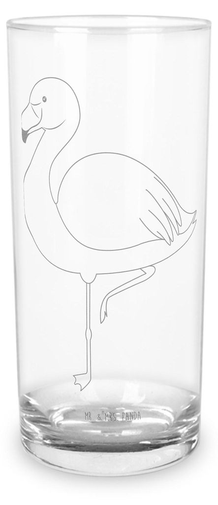 Mr. & Mrs. Panda Longdrinkglas Flamingo Classic 400 ml - Transparent - Geschenk, Cocktailglas, Tumbler, Spruch, Freundin, Wasserglas, Ich, Stolz, W...