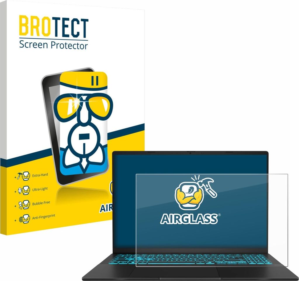 BROTECT Schutzglas für ASUS V16 V3607 Schutzfolie Panzer Folie Glas Display Schutz klar