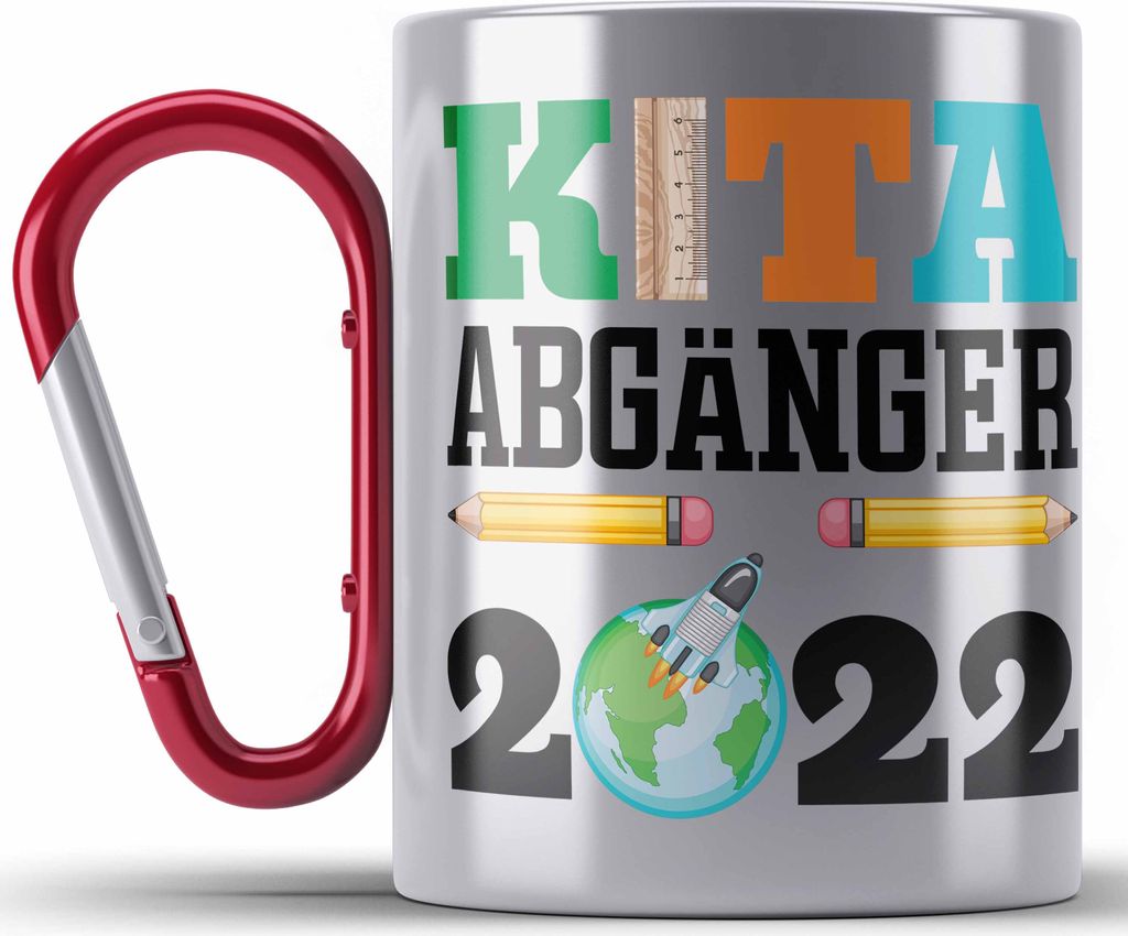 Trendation - Einschulung Junge Mädchen Geschenk Schultüte Füllung Edelstahl Tasse Karabiner Schulstart 1. Schultag Schuleinführung Schulanfang ...