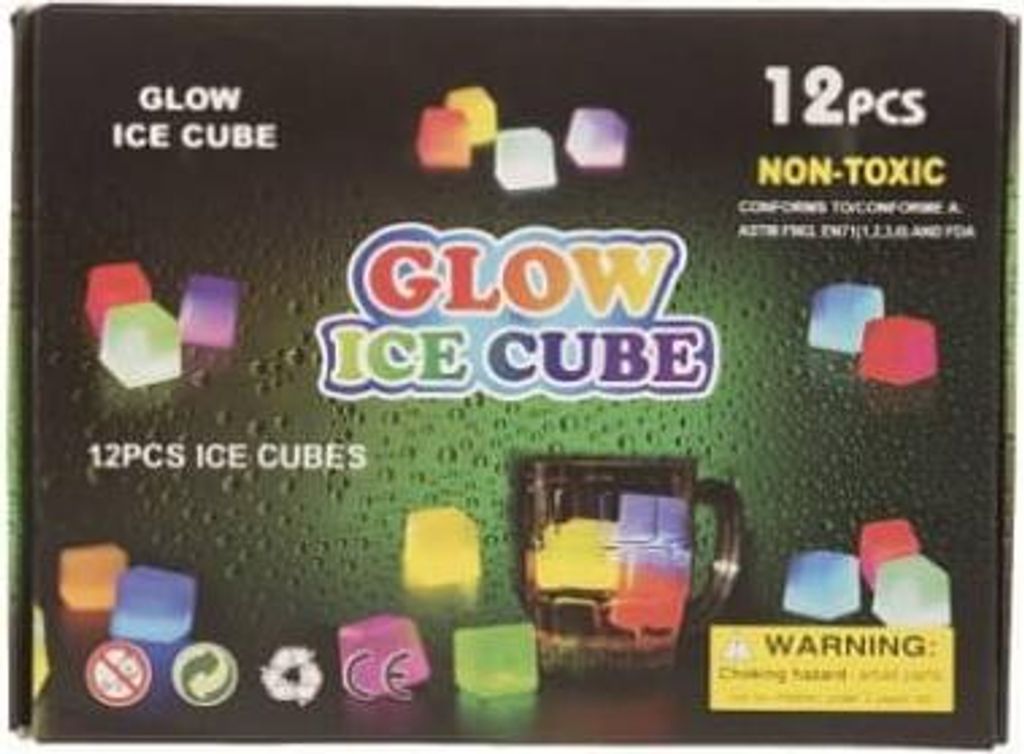 Cubetti colorati luminosi per ghiaccio Fluo - 12 pz Immagine del prodotto 