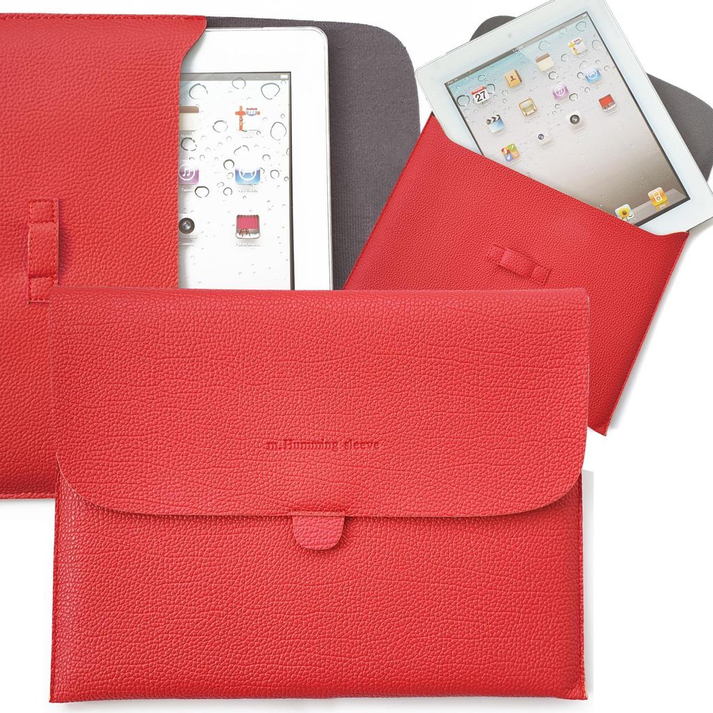 Apple iPad 2 Ipad 3 iPad 4 Tasche 9.7 Zoll Schutzhülle Sleevetasche Hülle Etui Schutztasche Vintage Tasche Cover Farbe: Rot