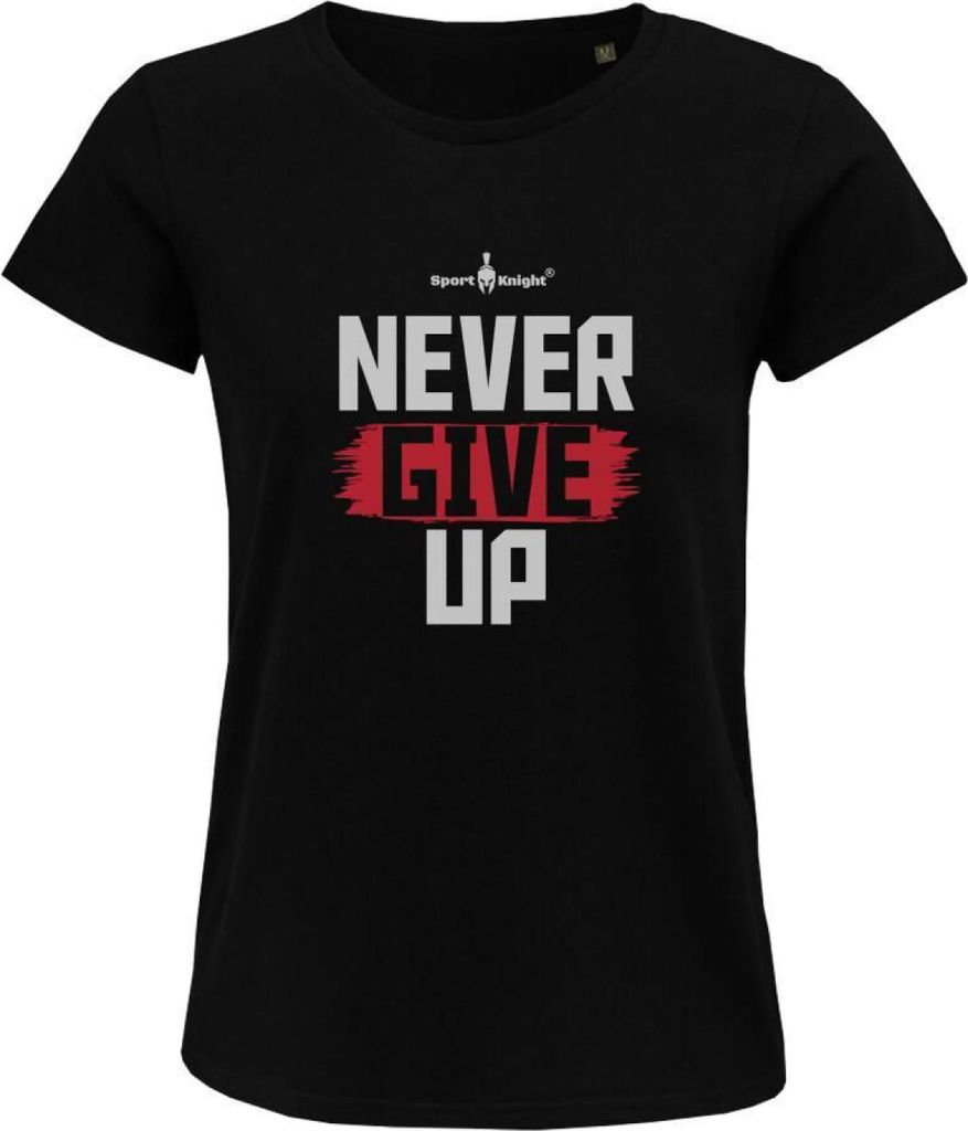 Sport-Knight Damen Fitness T-Shirt "Never Give Up" Organisch Classic