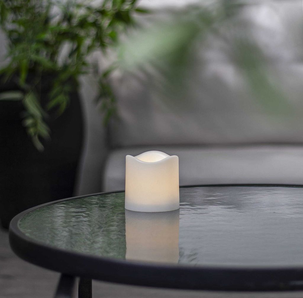 Szwedzka Świeca LED PAUL, Biała, 7,5 cm, Realistyczny Zdjęcie produktu 