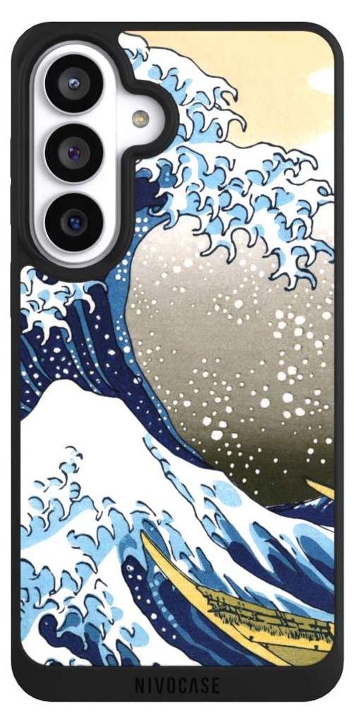NIVOCASE Handyhülle für Samsung Galaxy S26+ Hülle NIVOpure Case Schwarz Katsushika Hokusai Kunst Die große Welle vor Kanagawa