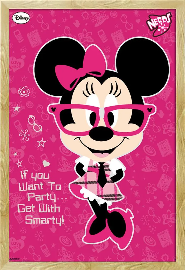 Quadro Minnie Nerds per Cameretta: Poster 61x91,5 + Cornice Shinsuke®