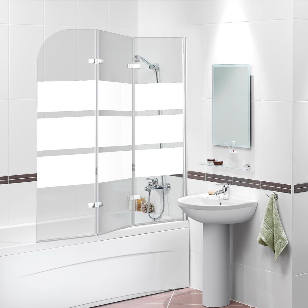 Pevná sprchová stena 120x140 cm pre vaňu, doplnok na vaňu, Obrázok produktu 