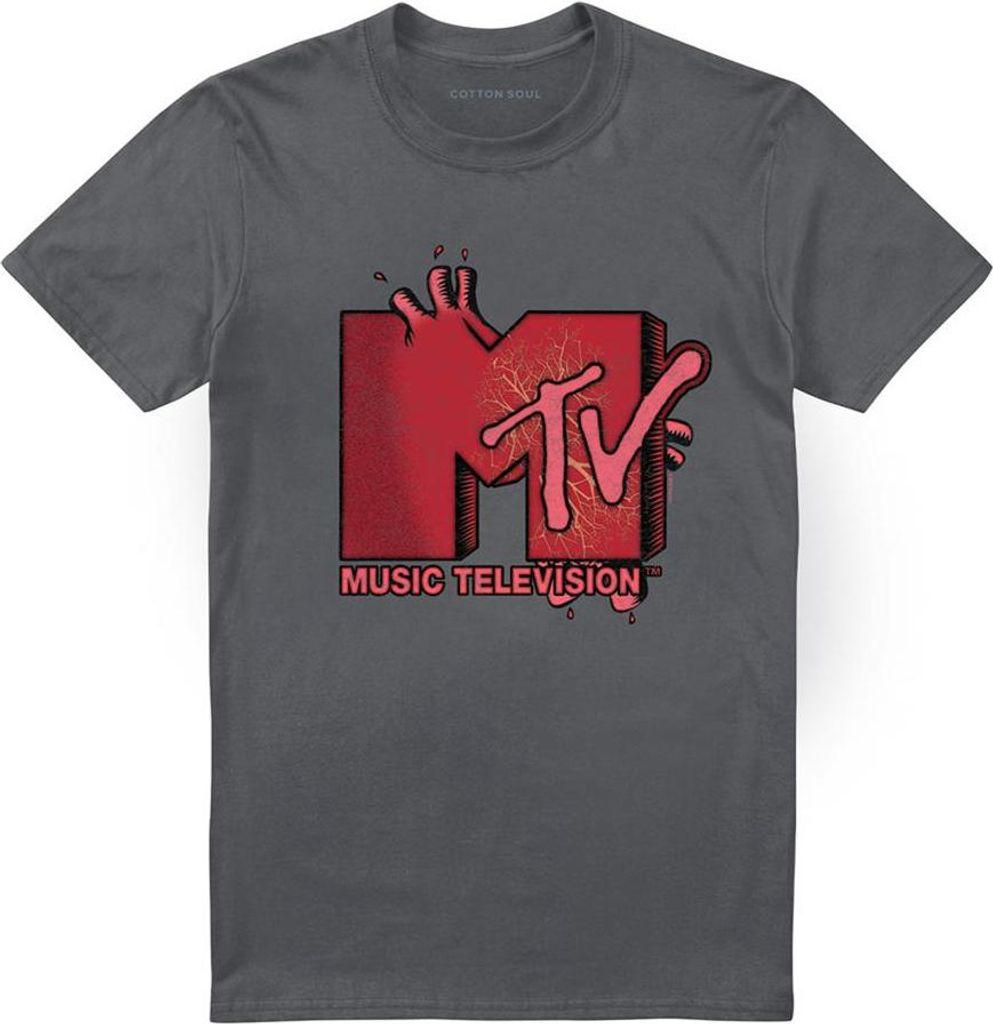 MTV - T-Shirt für Herren/Damen Uni TV29147 (L) (Holzkohle)