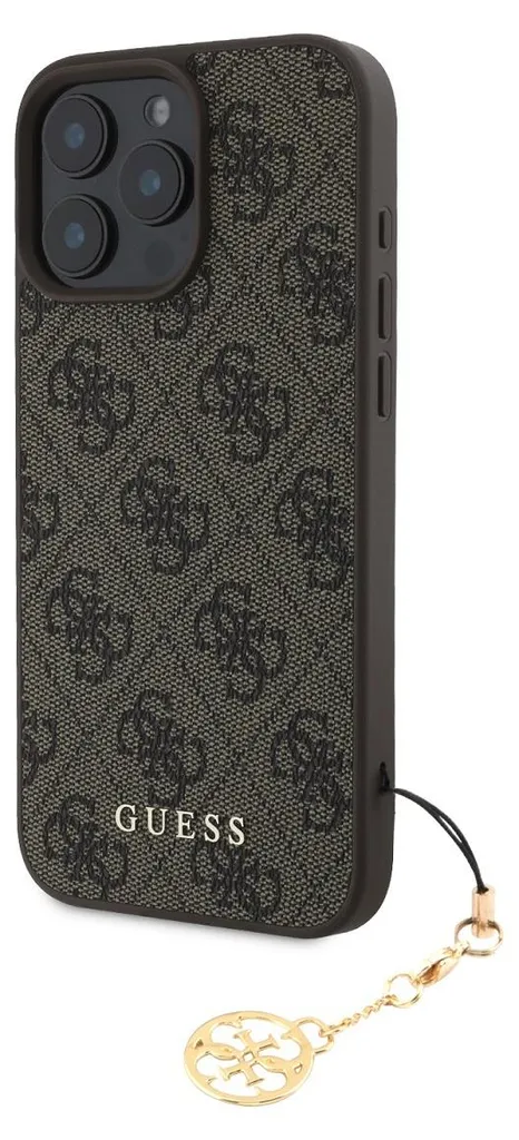 CG Mobile Guess Magsafe PU 4G Custodia rigida con logo classico per iPhone 16 Pro, protezione contro le cadute, facile da inserire, design sottile e leggero, compatibilità MagSafe per ricarica