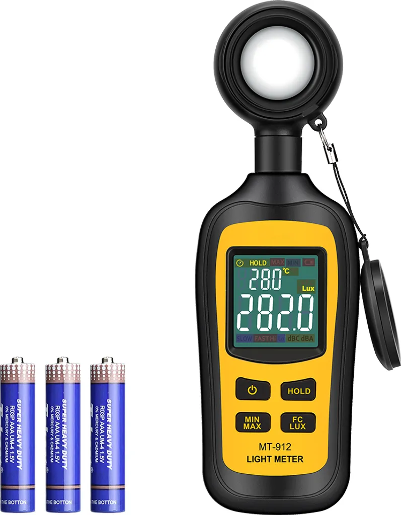 SWAREY luxmètre numérique portable 200 000 lux écran LCD jaune