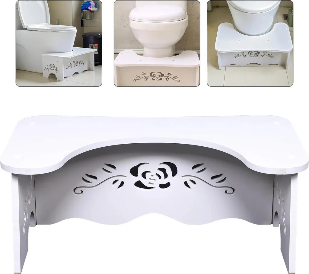 Tabouret de WC contre la Constipation - Position Naturelle MDF Blanc - 7