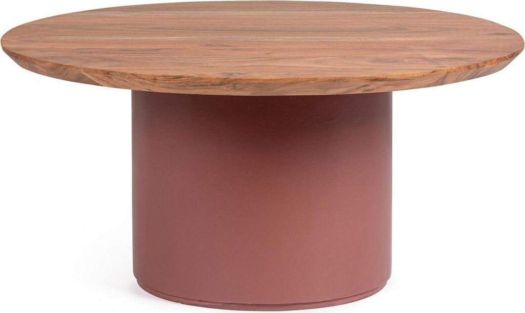 Couchtisch Ojas 70 x 70 x 33 cm Akazie MDF Natur Rot