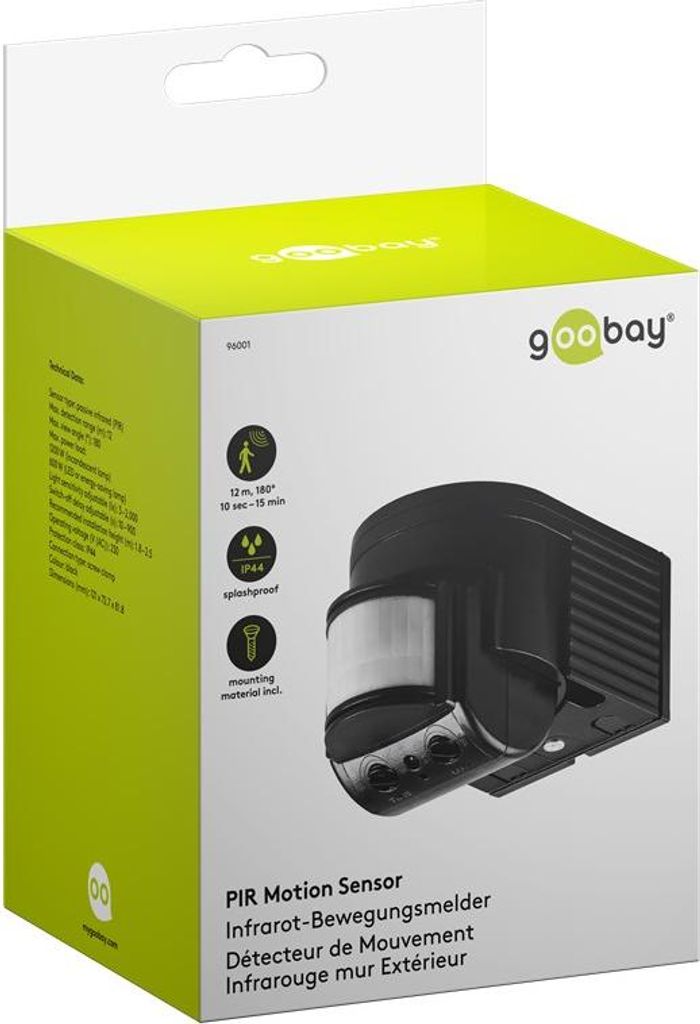Détecteur De Mouvement Huber Motion 80 – 180°, IP65, Pour Intérieur/extérieur