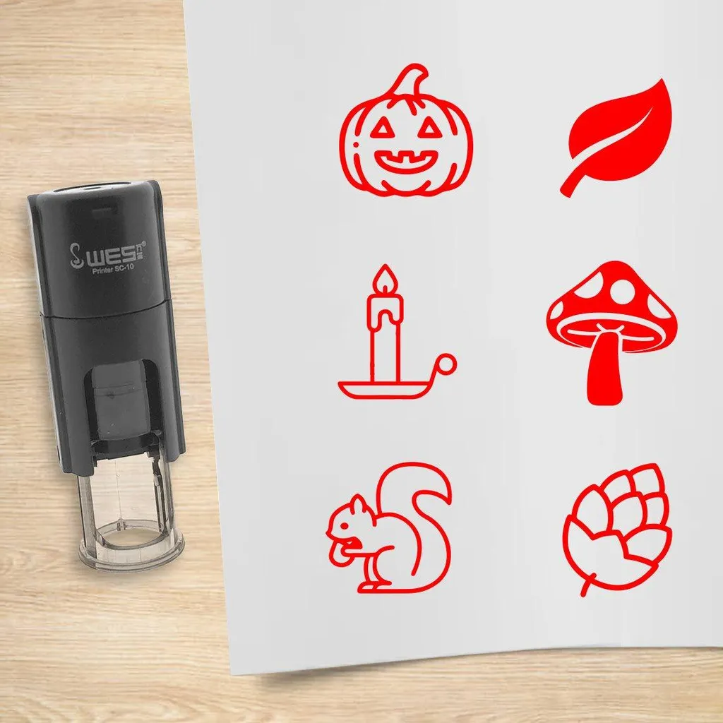 Timbri CombiCraft Rosso Autunno: Set 6 Pezzi per Journaling