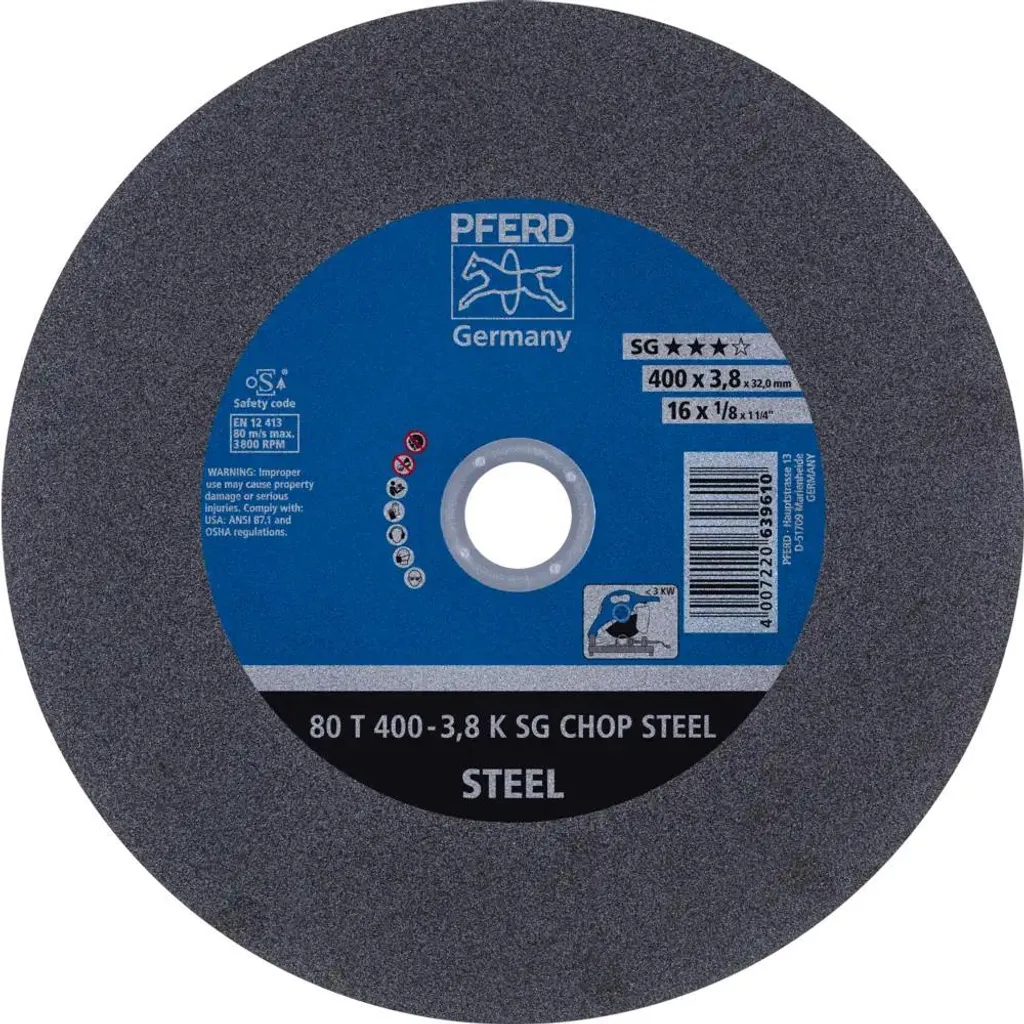 Disco PFERD 80 T400-3.8 A36K SG-CHOP | Troncatrice Acciaio 400x32