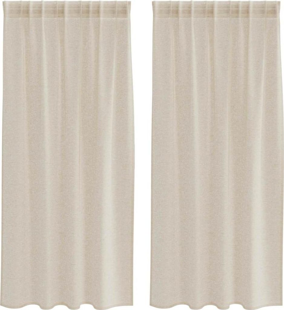 vidaXL Voile-Vorhang mit Vorhängen 2 pcs Sand 175 x 140 cm Polyester