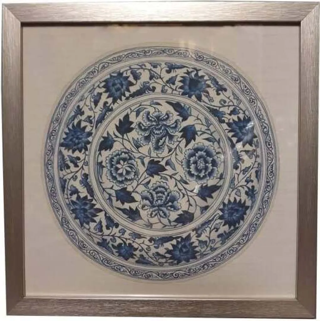 Décoration Murale Zen : Assiette Chinoise Encadrée pour Salon et Entrée