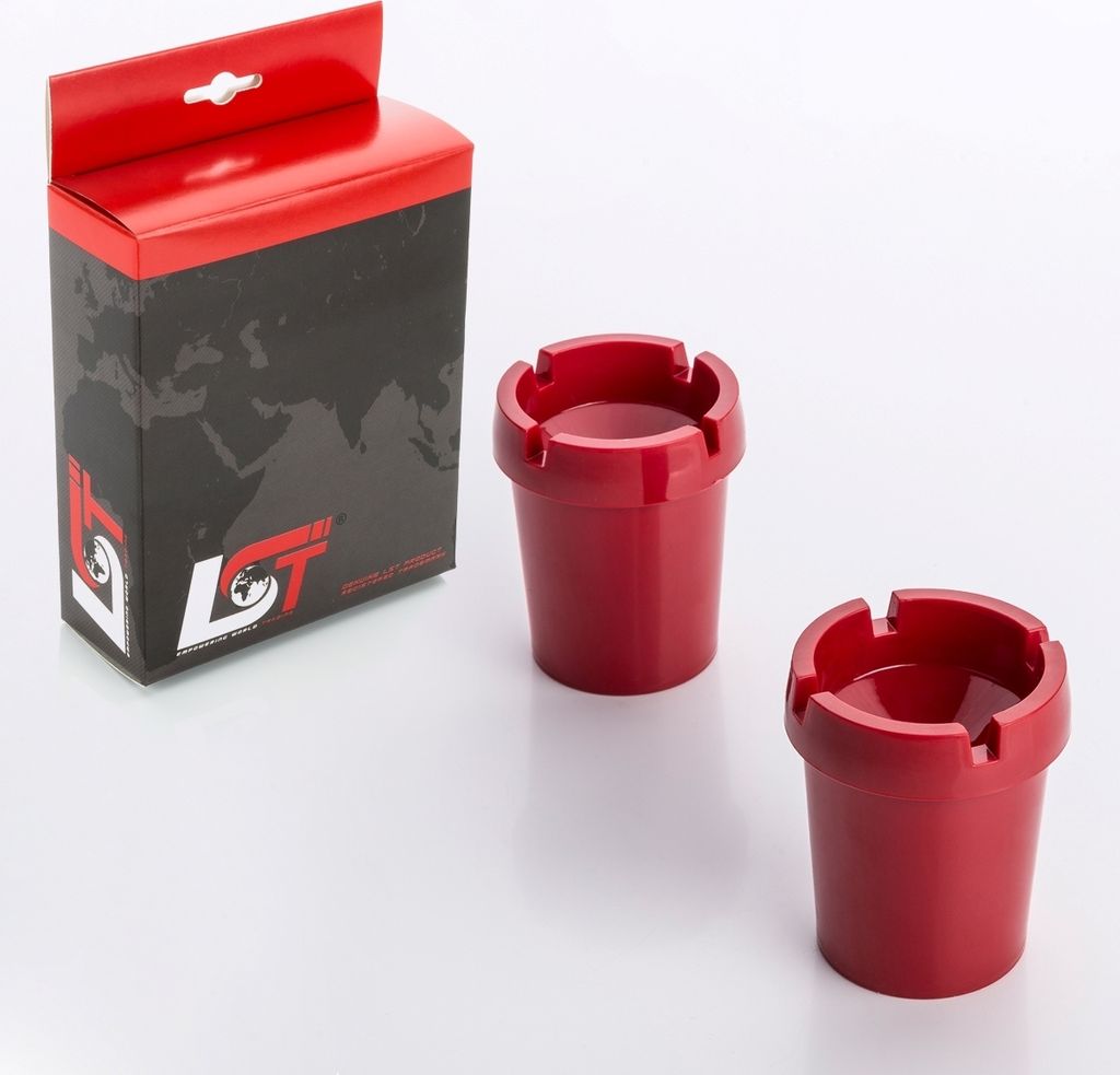 2x Aschenbecher Sturmaschenbecher rauchfrei Getränkehalter rot Kunststoff