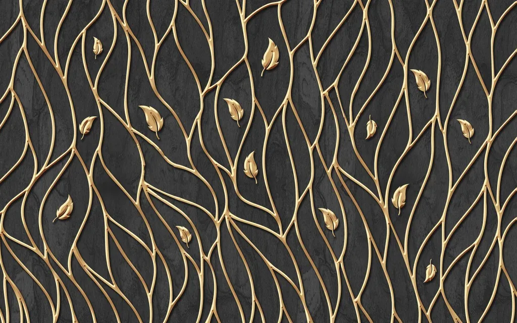 Rivestimento Radiatore Magnetico 60x100 Foglie Oro | Arredo Moderno Casa
