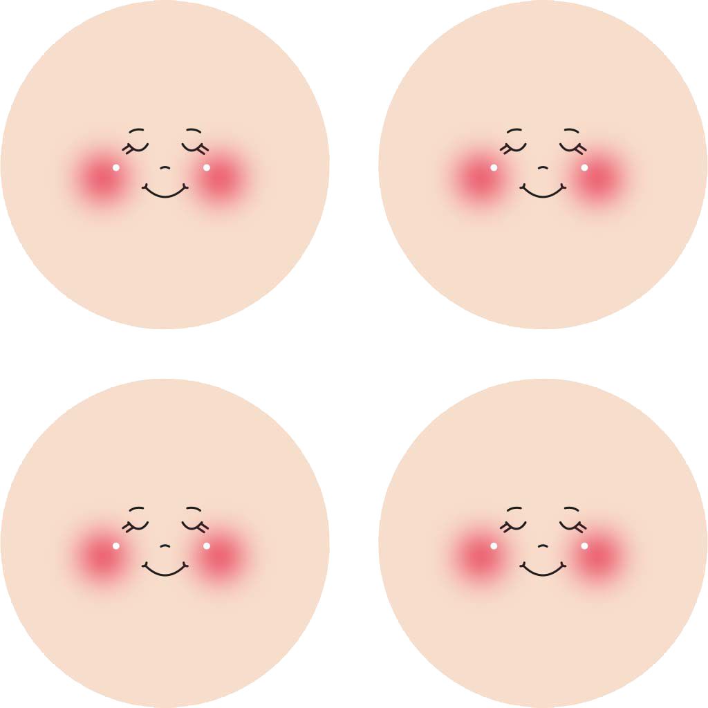 stafil Gesichter auf Trikotstoff Lisa 4 cm 4 Stück Gesichtsmotive Stoffapplikation