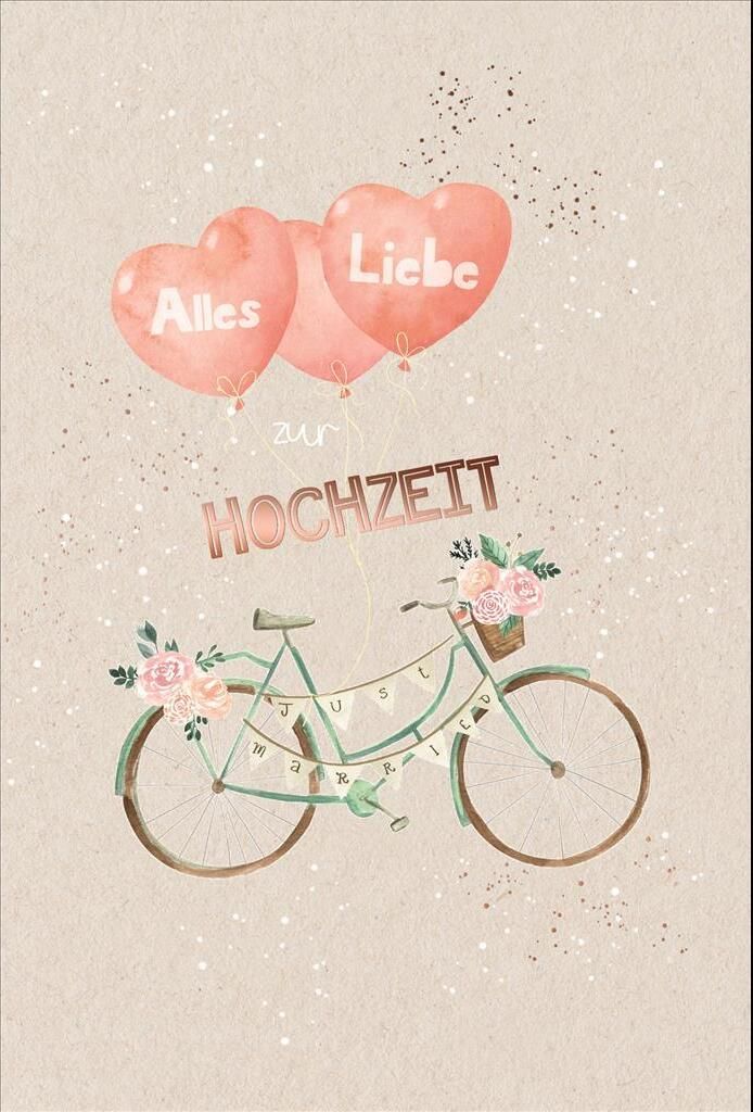 Hochzeit - Glückwunschkarte im Format 11,5 x 17 cm mit Umschlag