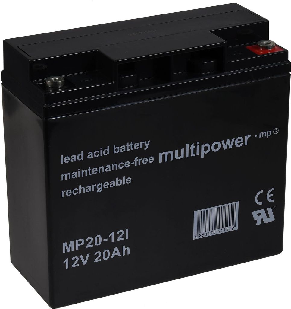 Powery Bleiakku (multipower) Ersatz für YUASA NP18-12 20Ah (ersetzt auch 18Ah)