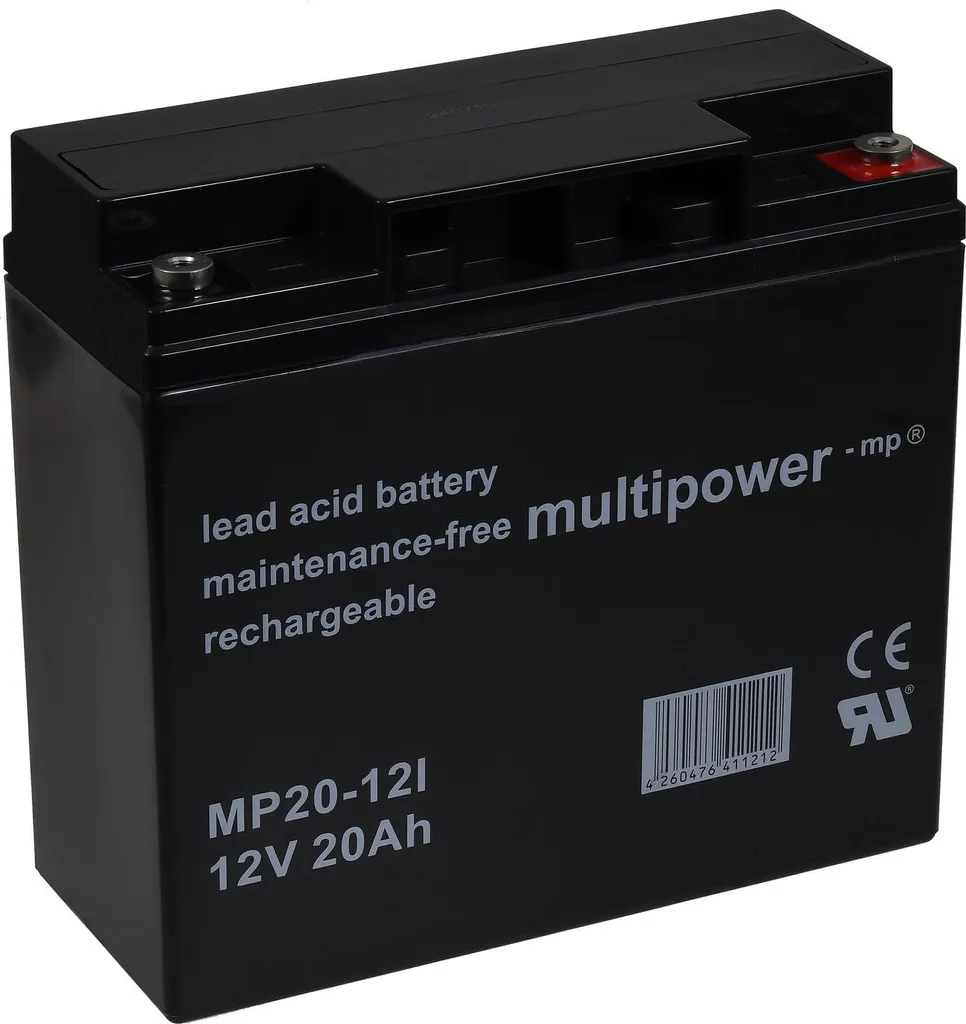 Batterie plomb MP20-12I Powery Multipower 12V 20Ah avec bornes filetées