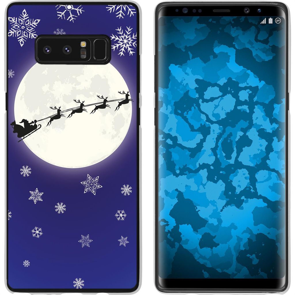 PhoneNatic Case kompatibel mit Samsung Galaxy Note 8 Silikon-Hülle X Mas Weihnachten Santa - Snowflakes M4